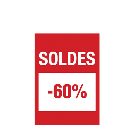 Affiche Soldes -60% 14,8 x 21 cm - Affiche promo - Paquet de 10 - Affiches Soldes