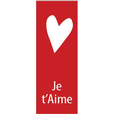 Affiche verticale St Valentin Je t'aime 42 x 115 cm rouge / blanc - Affiches St Valentin