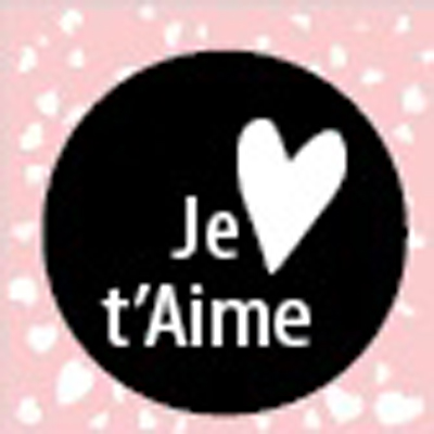 Affiche verticale St Valentin Je t'aime 40 x 40 cm rose / noir - Affiches St Valentin