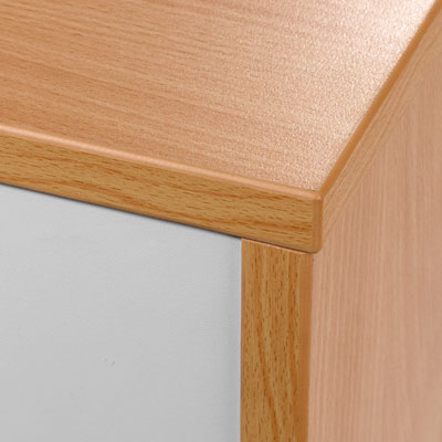 Comptoir d'accueil mélaminé hêtre/gris 62,5 x 51 x 88 cm - Comptoirs Easy-2