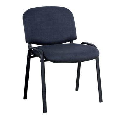 Chaise de réunion - Chaise visiteur - coque PVC tissu gris anthracite pieds noirs - Chaises d'intérieur