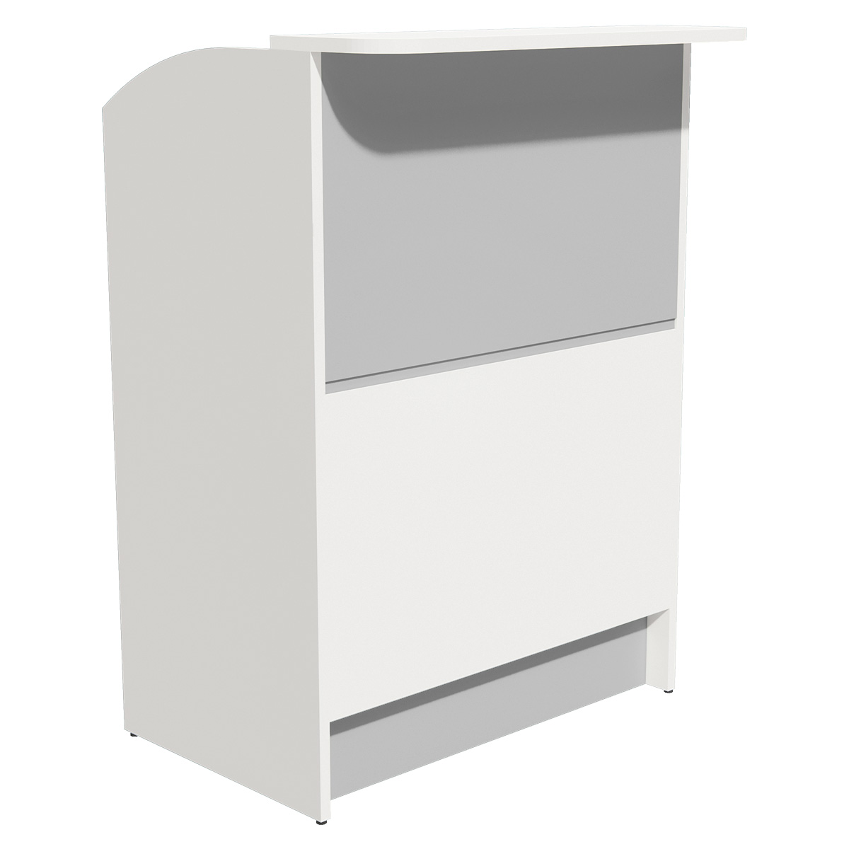 Comptoir d'accueil blanc / gris mélaminé 80 x 51 x 112 cm - Comptoirs Easy