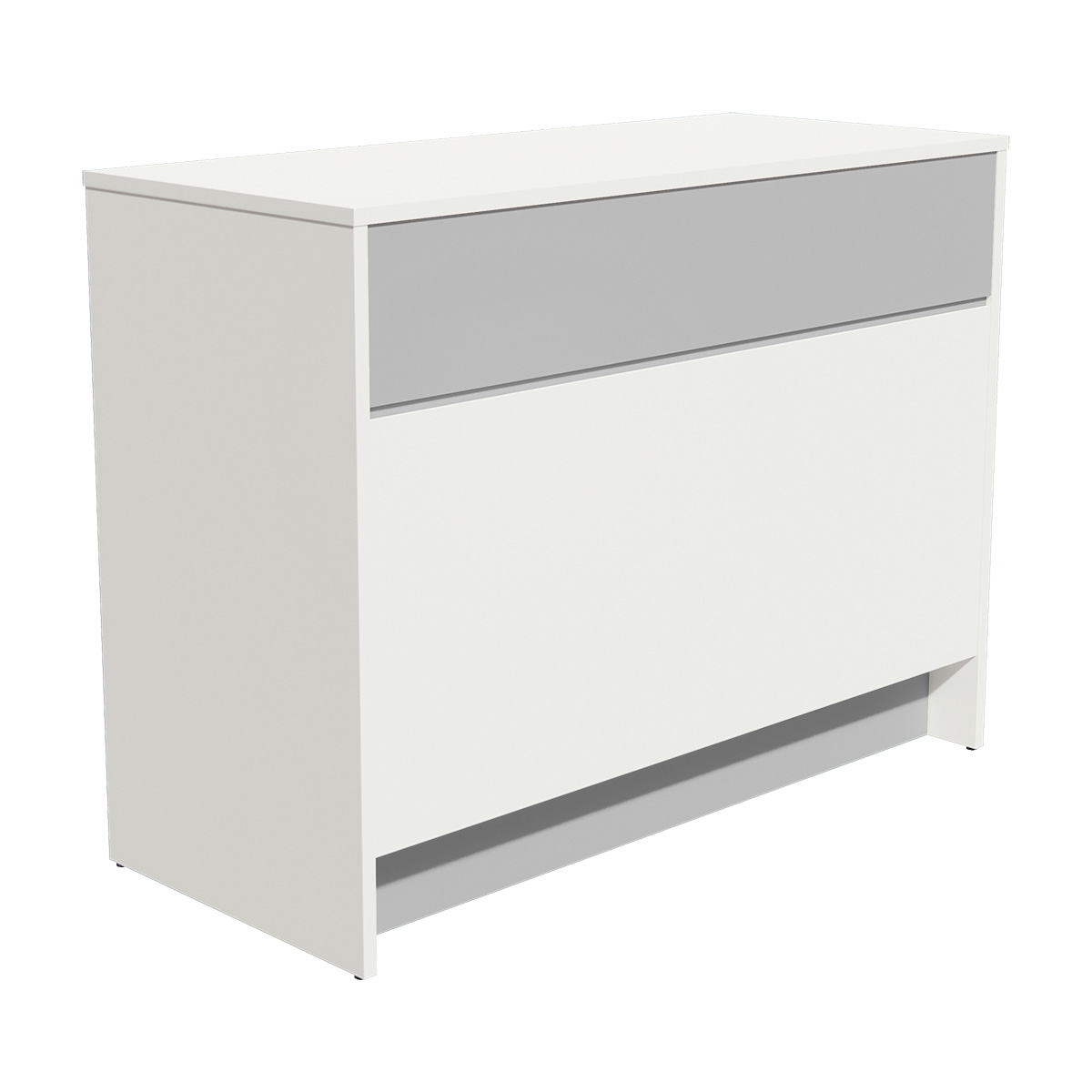 Comptoir d'accueil bois mélaminé blanc / gris 117 x 51 x 88 cm - Comptoirs Easy