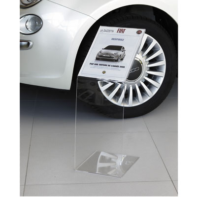 Porte-visuel sur pied Z / Présentoir visuel Z A5 vertical, plexiglas transparent H 53 cm - Porte-visuels sur pied-1