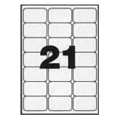 2100 Étiquettes adhésives blanches multi-usages 63,5 x 38 mm Etibox - Étiquettes adhésives neutres-1