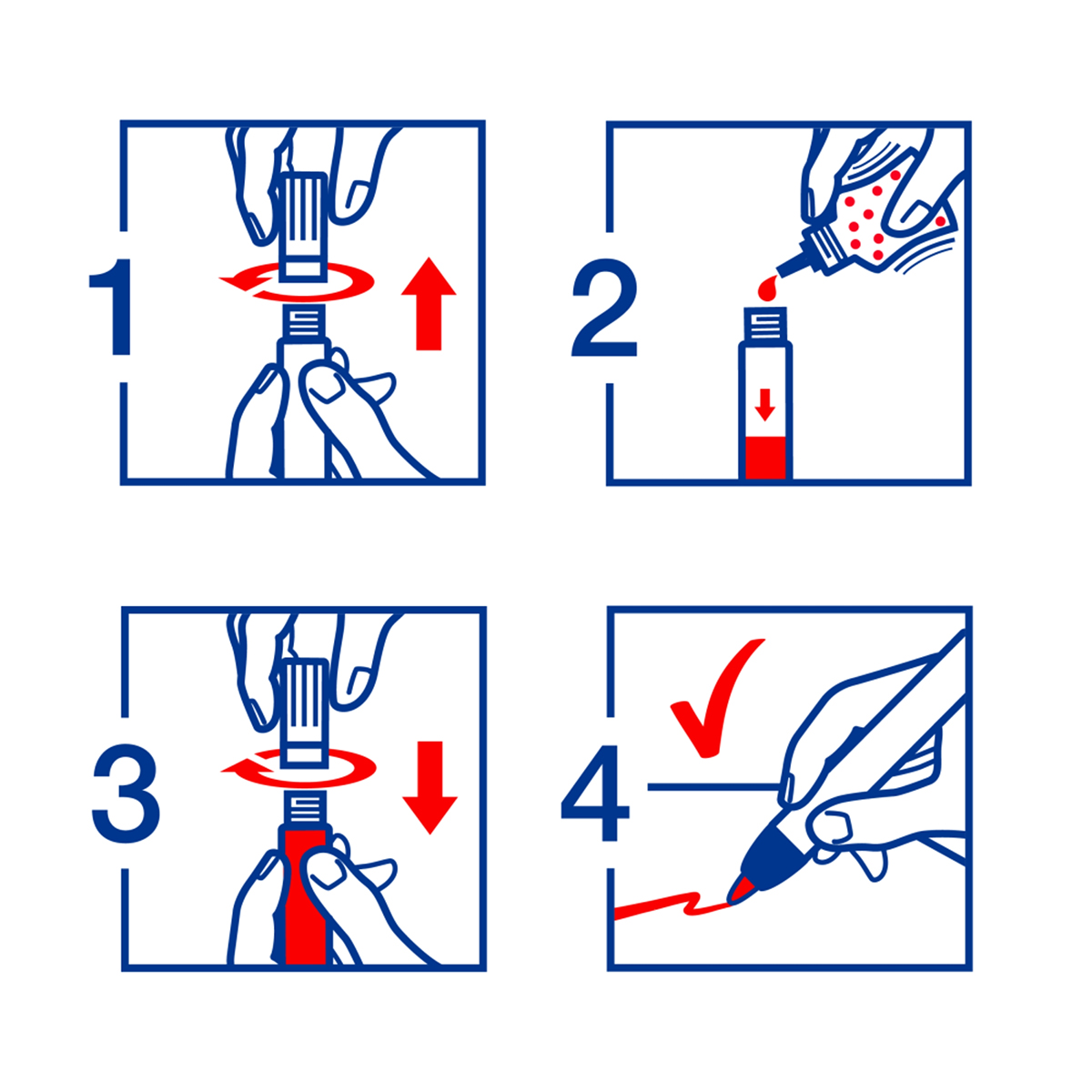 Marqueur indélébile E800 rouge pointe biseautée 4 à 12 mm - Marqueurs-4