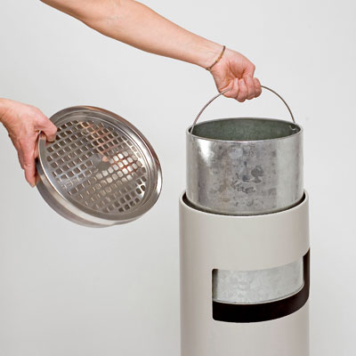 Cendrier poubelle - Inox - ø 25 x H 61 cm - Cendriers professionnels-1