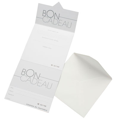 Bon cadeau noir 12 x 12 cm avec enveloppe et coupon détachable - Paquet de 12 - Bons cadeaux-1