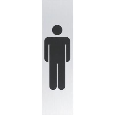 Plaque alu Toilette Messieurs vertical - Plaques adhésives Alu