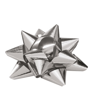 Étoiles adhésives argent effet miroir ø 60 mm - paquet de 76 - Étoiles adhésives, Noeuds à tirer