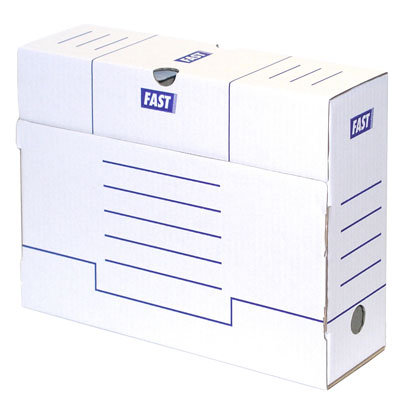 Boîte à archives A4 carton ondulé Fast 33 x 25 cm dos 10 cm - Lot de 25 - Boîtes à archives