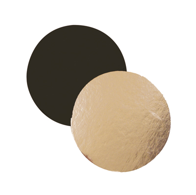 Rond pâtisserie Or/Noir ø24cm carton recyclé - Paquet de 100 - Semelles à gâteaux