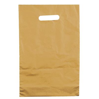 Sac plastique PEBD or poignées découpées 25+4x38cm 55µ – Paquet de 100 - Sacs plastique unis, poignées découpées