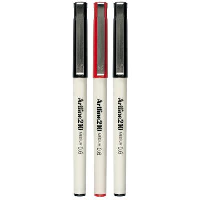 Stylos feutres ARTLINE 210 2 noirs + 1 rouge - Feutres