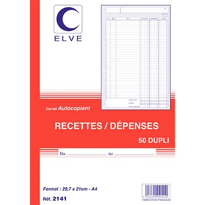Cahier recettes/dépenses, dupli - Registres et agendas de comptabilité