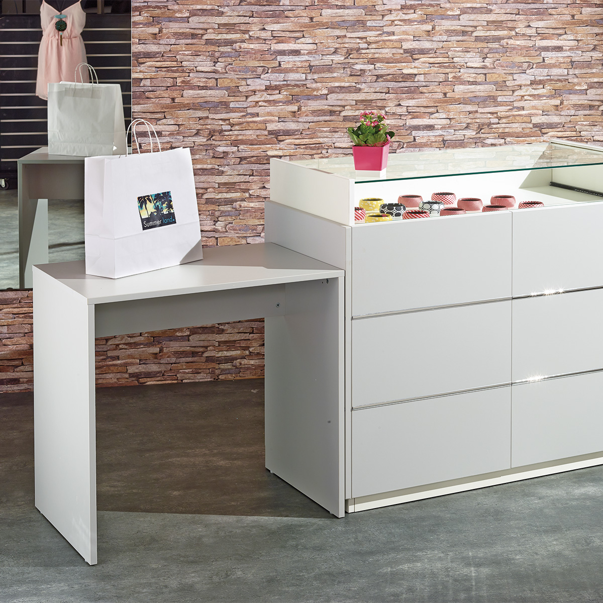 Extension PMR pour comptoir - gris perle - 76,5 x 50 x 76 cm - Comptoirs Easy-1