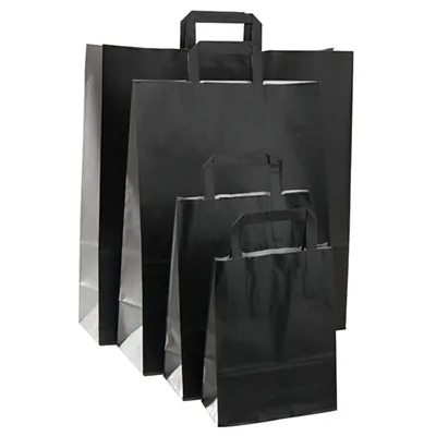 Sacs cabas kraft  - Sacs kraft couleur poignées plates-1