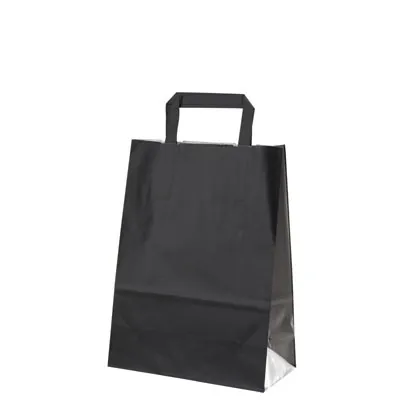 Sacs cabas kraft  - Sacs kraft couleur poignées plates