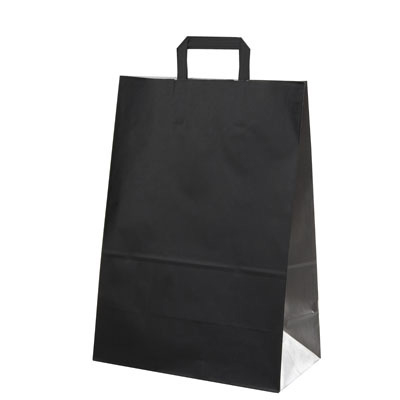 Sacs cabas kraft  - Sacs kraft couleur poignées plates