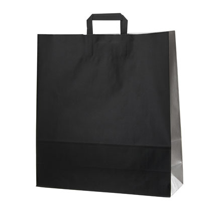 Sacs cabas kraft  - Sacs kraft couleur poignées plates