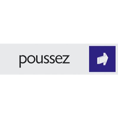 Plaque alu Poussez - Plaques adhésives Alu
