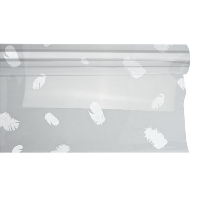 Film fleuriste - Film polypropylène plumes blanches 80 cm x 120 m 35µ  - Films polypropylène à motifs