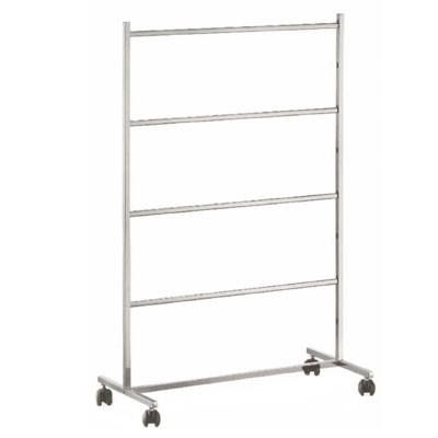 Portant range cintres 4 niveaux 84 × 40 × 125 cm chromé - Perches télescopiques, range-cintres