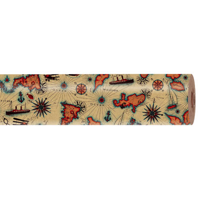 Papier cadeau Transat - 50 cm x 250 m - Papiers cadeaux kraft à motifs-1