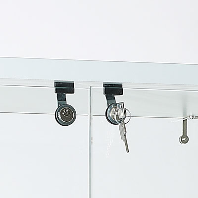 Vitrine colonne en verre trempé - Verre transparent / Décor blanc - L 60 x P 40 x H 180 cm - Vitrines tablettes fixes-2