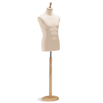 Mannequin couture homme - buste couture homme, taille 44, pied tripode, beige - Bustes couture, torses couture