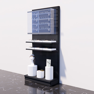 Vitrine murale pour panneau rainuré - L 90 x P 26 x H 70 cm - Vitrines murales-1