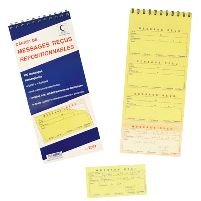 Blocs messages, dupli repositionnables 32,2x14cm - Paquet de 5 - Cahiers et blocs notes