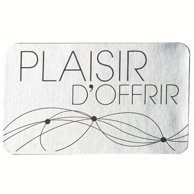 Étiquettes cadeaux adhésives Plaisir d'offrir argent / noir - Paquet de 1000 - Étiquettes cadeaux adhésives