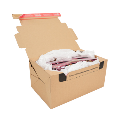 Cartons d'expédition sécurisés + retour - Brun - 28,2 x 19,1 x 14 cm - Paquet de 10 - Cartons d'expédition, Boîtes d'expédition-6