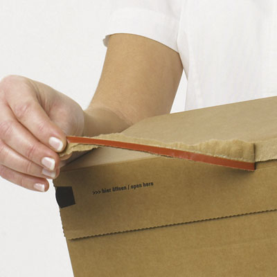 Carton d'expédition avec bande adhésive - Brun - 32,8 x 20 x H<=10 cm - Paquet de 20 - Cartons d'expédition, Boîtes d'expédition-2