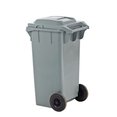 Conteneur 240 litres gris PE-HD - Poubelles professionnelles-1