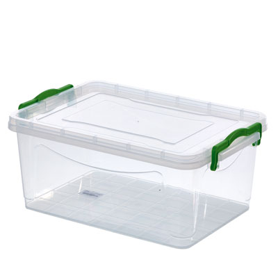 Bacs de rangement plastique 9,5L transparent 37 x 25 x16 cm - Lot de 5 - Bacs de rangement