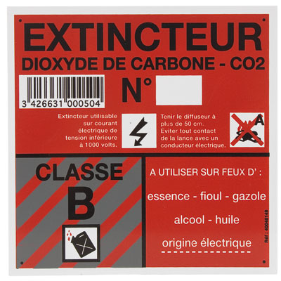 Panneau classe de feu B - Registres obligatoires, Signalétique de sécurité