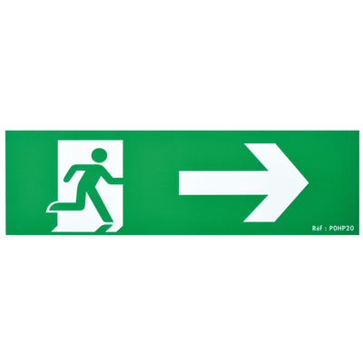 Pictogramme autocollant Sortie à droite - Registres obligatoires, Signalétique de sécurité