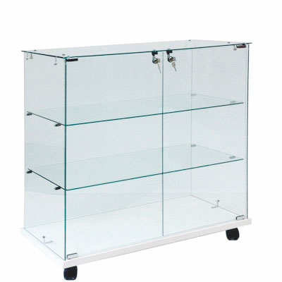 Vitrine - verre transparent - L 80 x P 40 x H 90 cm - Vitrines tablettes fixes