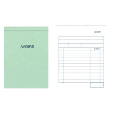 Bloc d'avoirs Elve Manifold 100 x 155 mm 50 pages autocopiantes 2 exemplaires - Factures