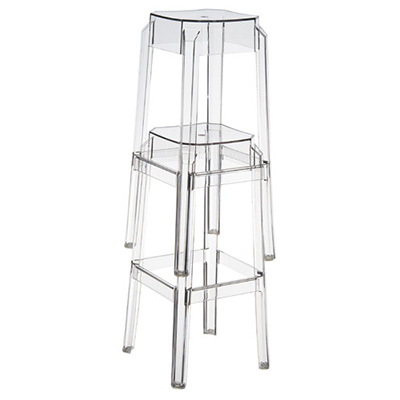 Tabouret plastique transparent Fox H 75 cm - Tabourets-1