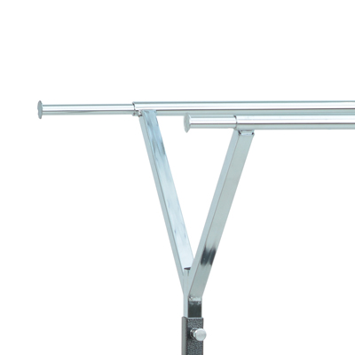 Portant double barre Y - largeur et hauteur réglables - L 140/195 x H 140/200 cm - Portants à vêtements droits-1