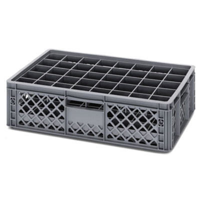 Séparateur pour bac Euro 60 x 40 cm 40 compartiments gris argenté - Bacs plastique à parois et fond pleins-1