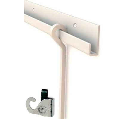 Cimaise alu + 2 tiges alu + 2 crochets X - Câbles et cimaises