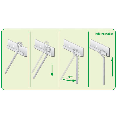 Cimaise alu + 2 tiges alu + 2 crochets X - Câbles et cimaises-1