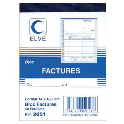 Cahier de facture Elve Manifold 105 x 140 mm 50 pages 1 exemplaire - Factures