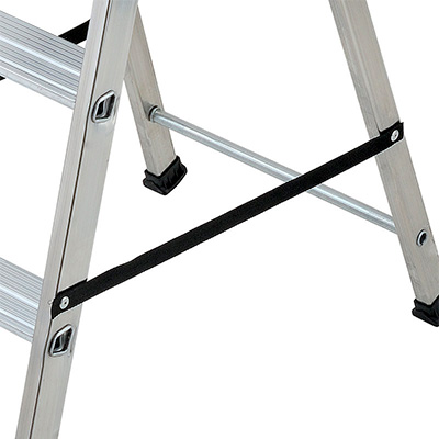 Escabeau 8 marches 150 kg 3,64 m gris alu - Escabeaux-2