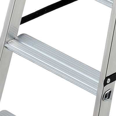 Escabeau 8 marches 150 kg 3,64 m gris alu - Escabeaux-4