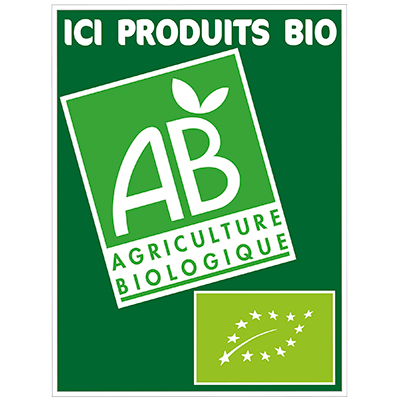 Panneau Ici produits bio - Étiquettes simples